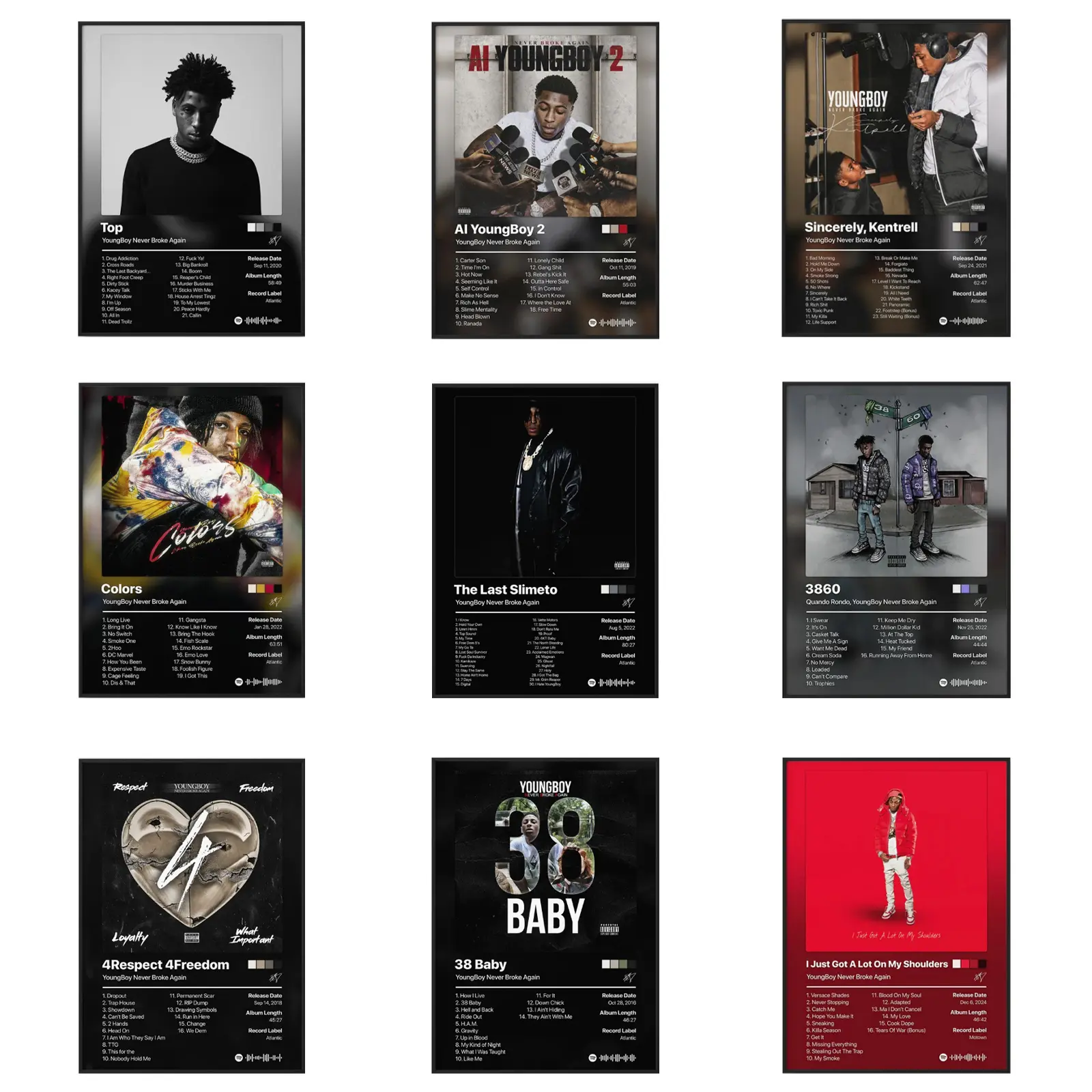 YYoungBoy Music Album Poster Premium Wall Art Poster Unframed HD Print Home Office Decor Unique Trendy Gift