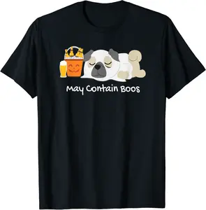 Halloween Pug In Ghost Costume Funny Drinking For Pug Dad T-Shirt - Parisbus Shop 40B07WFH45RN