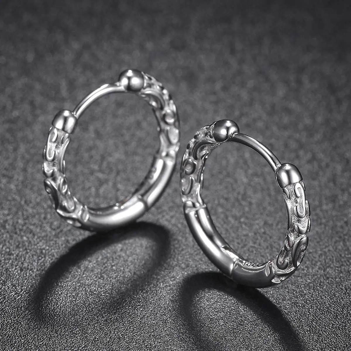 Textured Silver Hoop Earrings for Women, Elegant Polished Finish and Dainty Lightweight Design for Casual Daily Wear, Hoop Earring, Earrings Jewelry