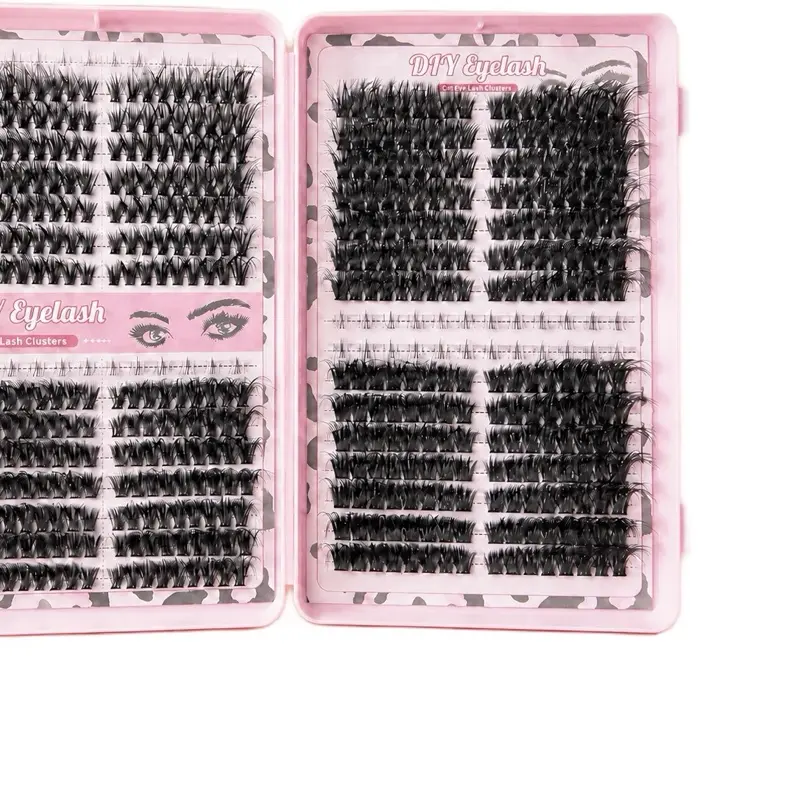 Lash Clusters Fox Eye 2in1 Bond & Seal Tweezers Included Natural Eye Extensions Individual Eyelashes Lightweight