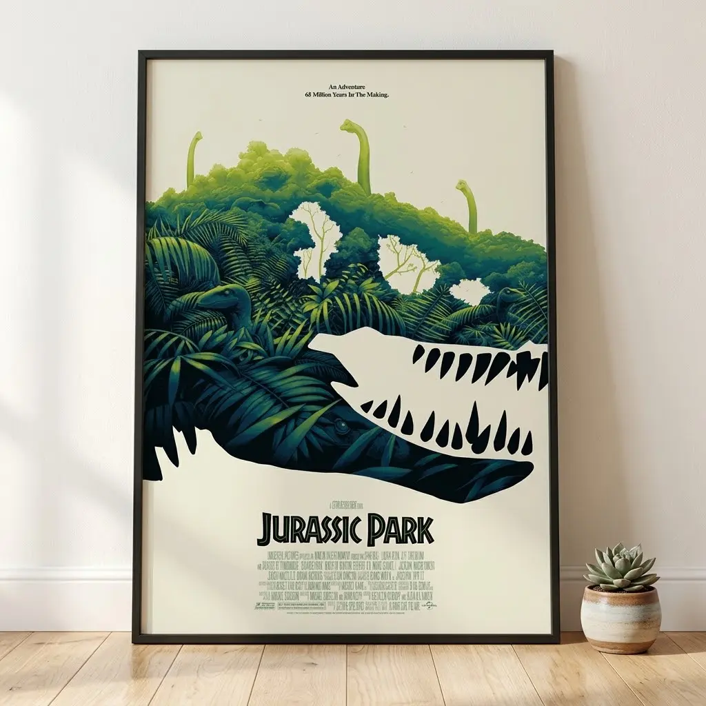 Jurassic Park Poster, Classic Dinosaur Movie Wall Art Print, Vintage Adventure Film Decor, Collector Gift, No Frame
