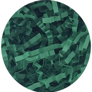 Crinkle Cut Paper Shred Filler  Wrap Confetti Raffia Grass Shred Paper for Easter Baskets Filler Creative Eggs Decor (Dark Green)