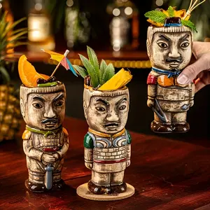 15.22oz Hawaiian Ceramic Mug, Ancient Chinese Terracotta Warrior Shape, Ideal for History Buffs, Perfect for Weddings and Parties