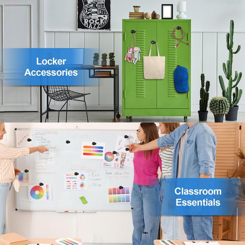 [New Deal]  12Pcs Black Fridge Magnets, Small and Strong Magnets for Whiteboard, Office, Classroom, Map, Kitchen