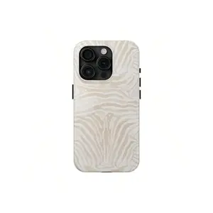 Beige Zebra Print Phone Case Cover for iphone 17 phone case 16 pro max 15 Plus 14 13 12 11 Cute, clear, military-grade, high-end, durable, shockproof, and drop-resistant 2-in-1 glossy phone case