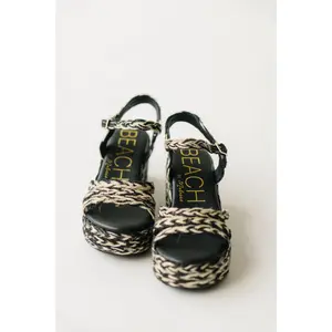 Beach by Matisse: Mykonos Platform Sandal in Black Multi