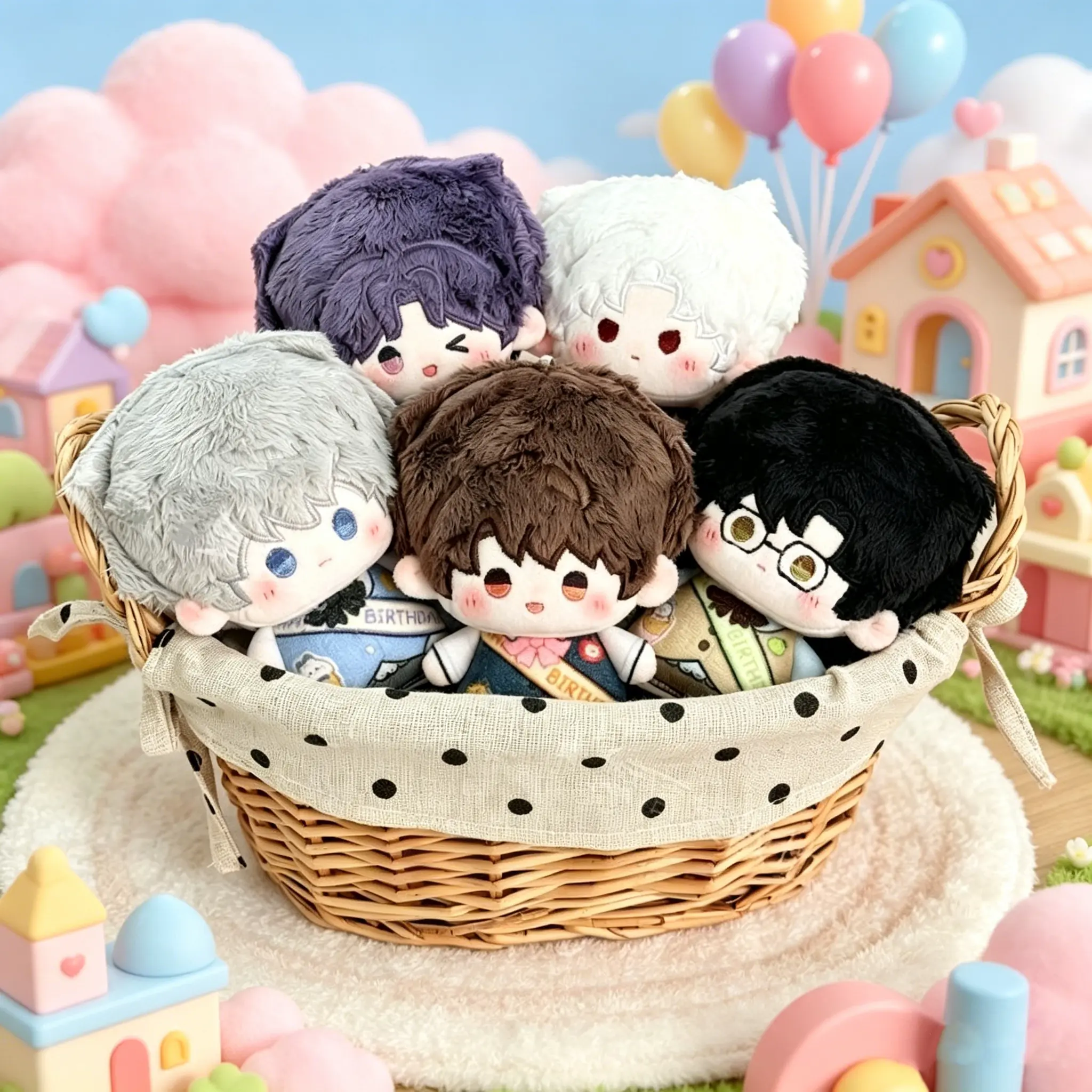 10cm Love and Deepspace Birthday Plush Dolls | Sylus/Caleb/Zayne/Rafayel/Xavier | Cute Chibi Stuffed Keychain | Otome Game Fan Gift