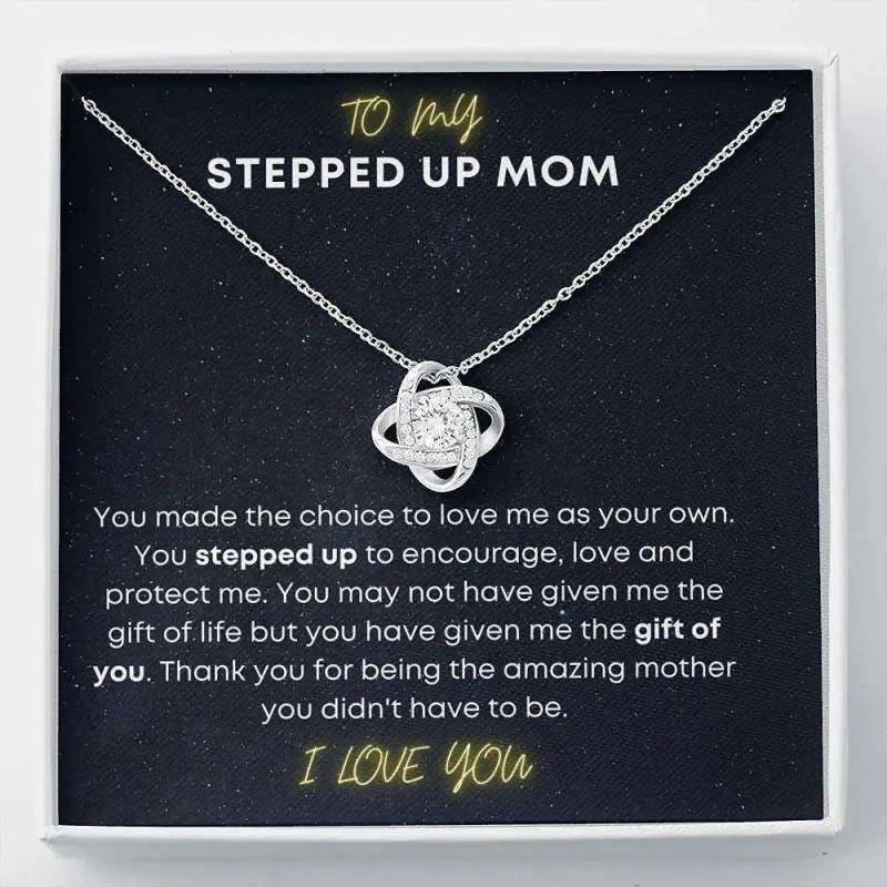 Mom Necklace, Stepmom Necklace, Necklace Gift For Mom, Stepmom, Bonus Mom, Mothers Day Gift From Daughter Son, Jewelry Message Card, Necklace Gifts For Birthday, Anniversary, Christmas Day, Thanksgiving