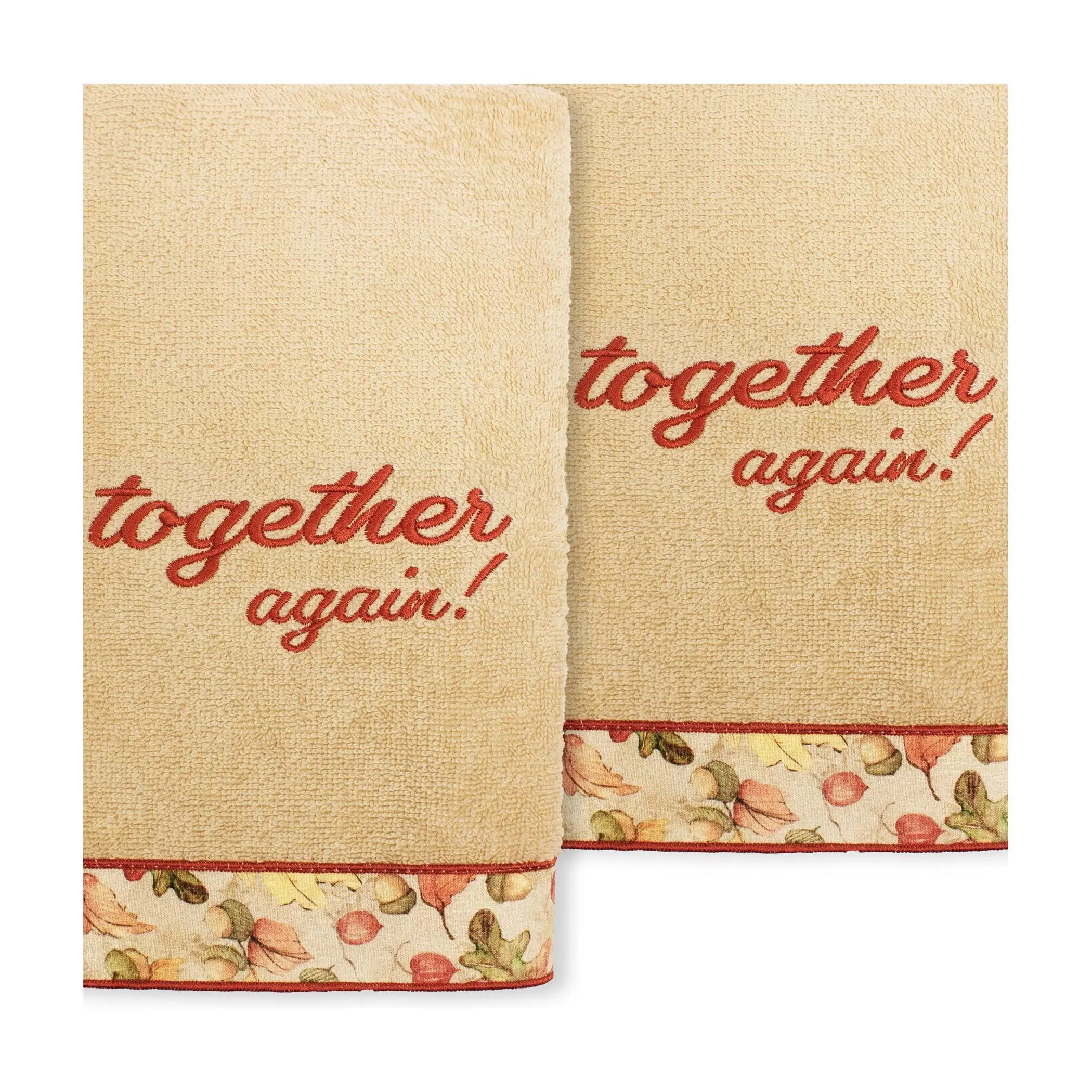 Linum Home Textiles Thanksgiving Together Again - Embroidered