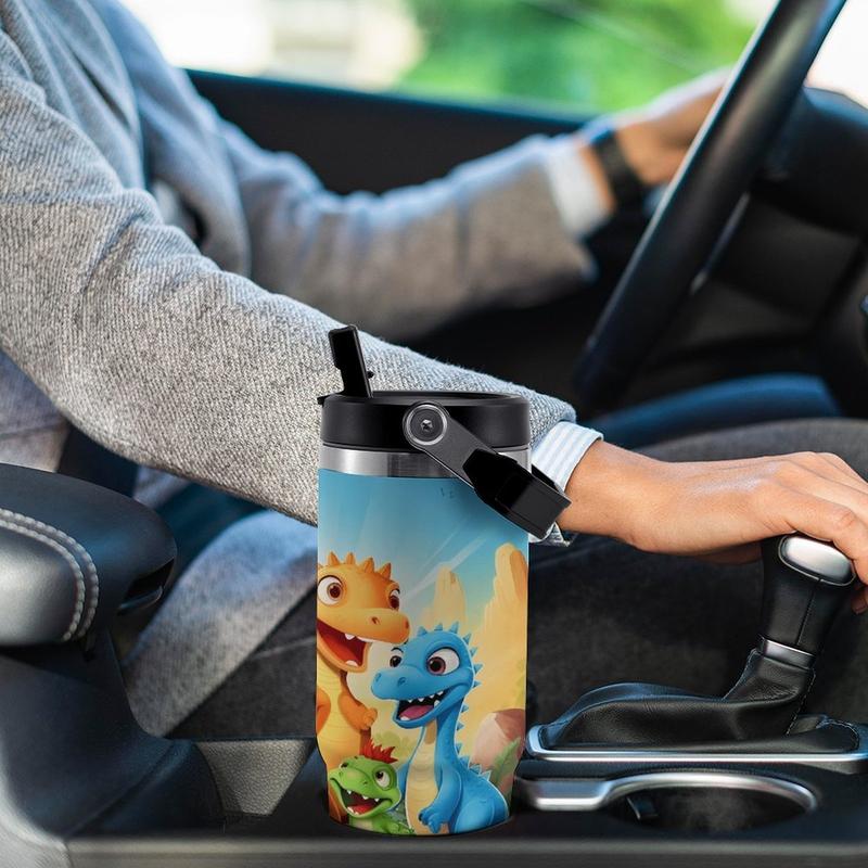 Dinosaur-Themed - Stainless Steel Tumbler - 30oz - Double Wall Insulated Travel Mug - Perfect for Hot and Cold Drinks - Ideal Gift for Dino Lovers