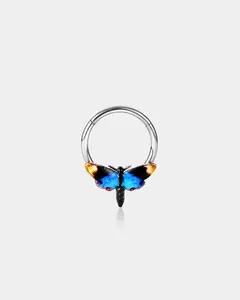 Blue Moth Daith Septum Ring