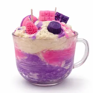 Strawberry cream dessert candle