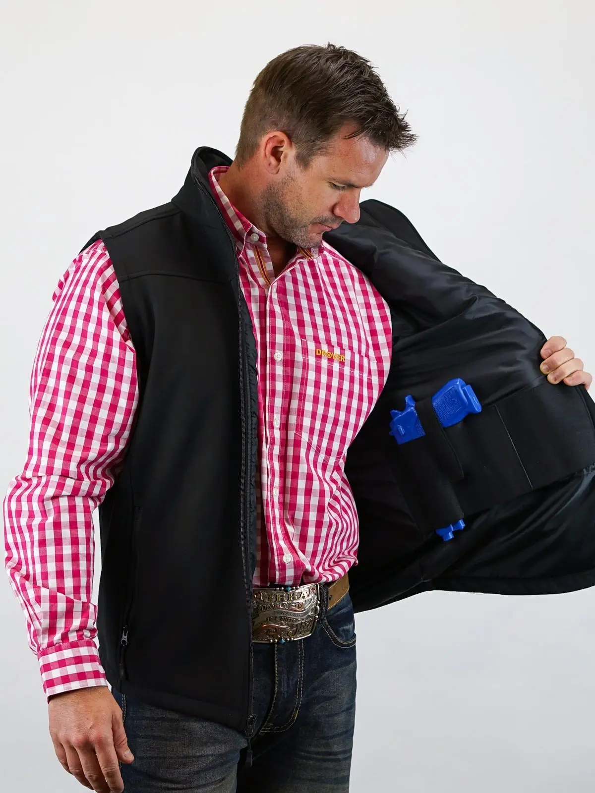 Softshell Concealed Carry Jacket – Black | Wind & Water Resistant, Integrated Holster