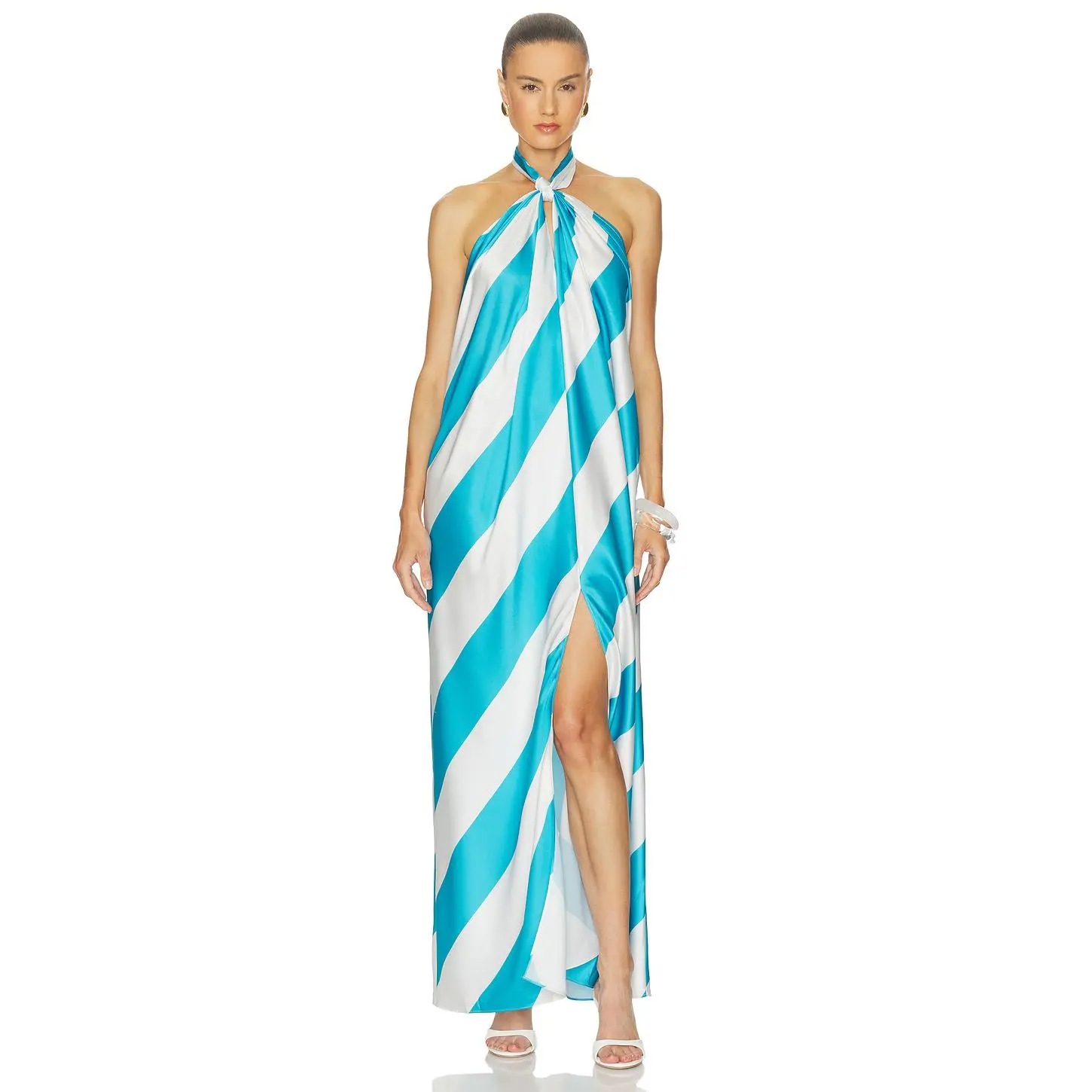 Ronny Kobo Chantell Dress in Turquoise Ivory