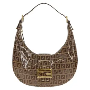 Pre-owned FENDI FINAL SALE Shoulder Bags Vinyl Zucchino Croissant Hobo