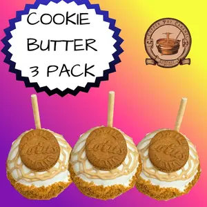 Copper Pot Caramel Company Cookie Butter 3 Pack - Includes Crumbles Drizzle & Cookie Gourmet Caramel Apples USA Made