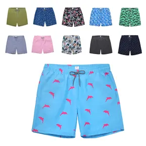 Men's Quick Dry Swimtrunks | Beach Shorts with Mesh Lining & Pockets | Printed Casual Summer Athletic Bathing Suits for Vacation & Sports