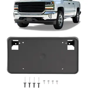 Front License Plate Holder Bracket Compatible with 2016-2018 Chevrolet Chevy Silverado 1500, 2019 Silverado 1500 LD Replacement for 23354526 GM1068172 License Plate Mounting Frame