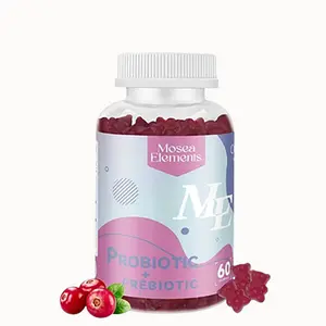 Pre & Post Probiotics Gummy, Digestive Support and Gut Health, Adult Chewable Supplement for Men and Women, Cranberry Flavor, Gluten-Free, Vegan, Non-GMO, and Gelatin-Free 60 Count
