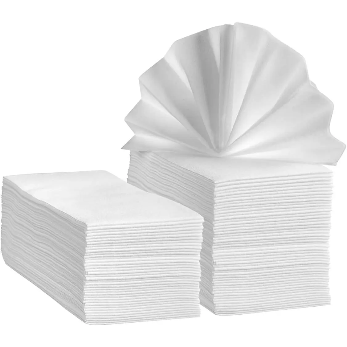 [100 Count] Disposable Linen-Feel Tissue Towels - Soft, Thick, Smooth Natural Fiber Hand Towels for Party, 12” x 17 Unfolded Home Supplies, Kitchen