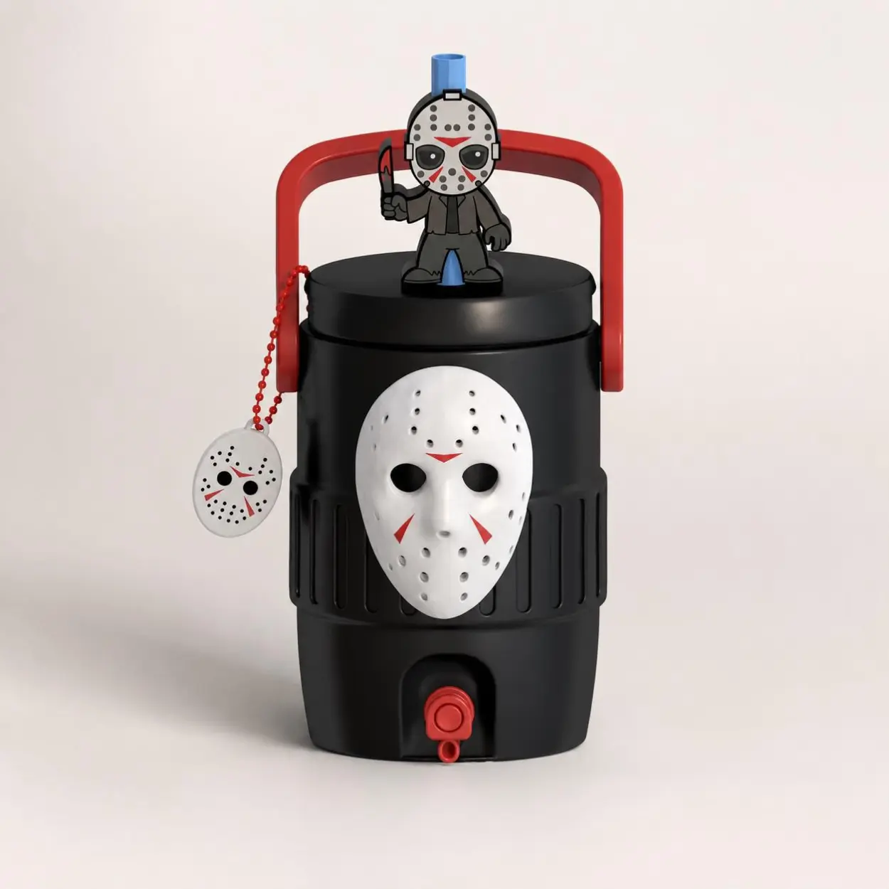 Horror  can holder | 12oz horror movie can cooler | 3d printed slasher jug with can opener and straw topper