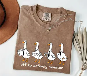 Comfort Colors® Off To Actively Monitor Shirt, Funny Goose Tee, Teachers Tee, Test Day Shirt, School Testing Humor Tee, Back to School Gift