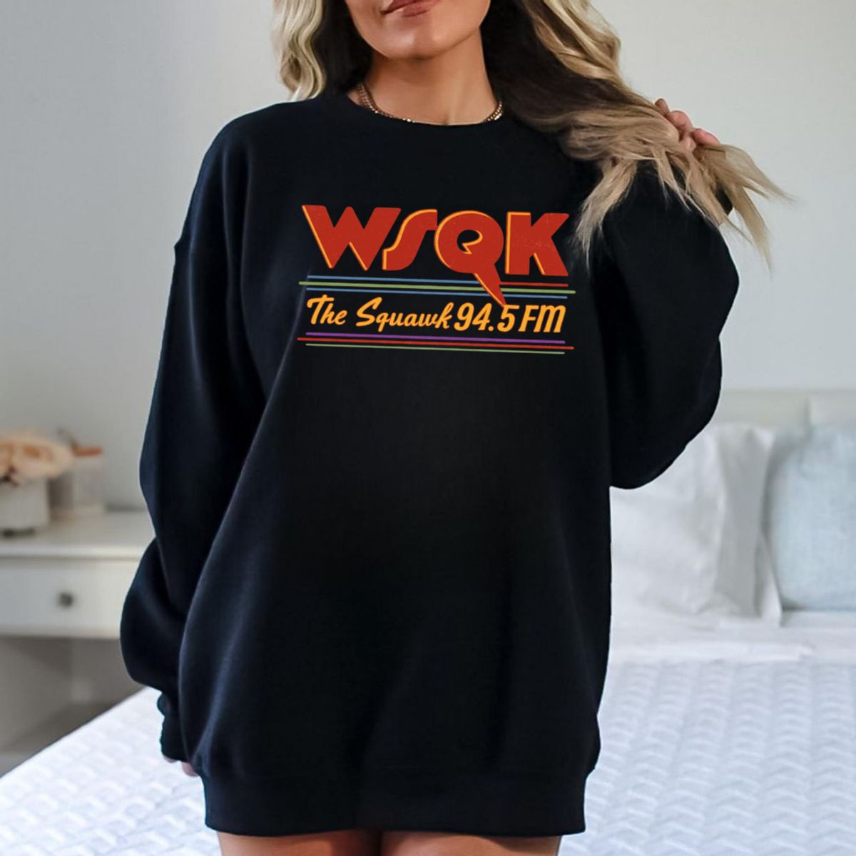 Stranger Wsqk The Squawk 94.5 Fm Radio Sweatshirt, Wsqk Hoodie, Wsqk Shirt, Sci Fi Crewneck, 80s Nostalgic Shirt, Unisex Sweater Pullover Tee