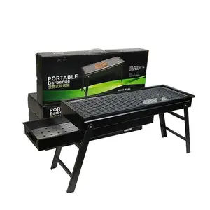Large Folding Charcoal BBQ Grill – Portable Outdoor Camping &amp; Picnic Barbecue Stove