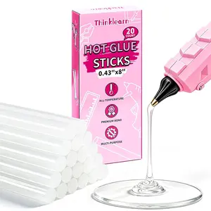 20 PCS Full Size All-Temperature Hot Glue Sticks 8" X 0.43" for Hot Glue Gun, for Home & School Crafting, Repairs and DIY Projects