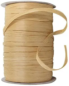 Premium - Matte Finish Raffia Ribbon --- 1/4in x 100 yards ---  Gold Color