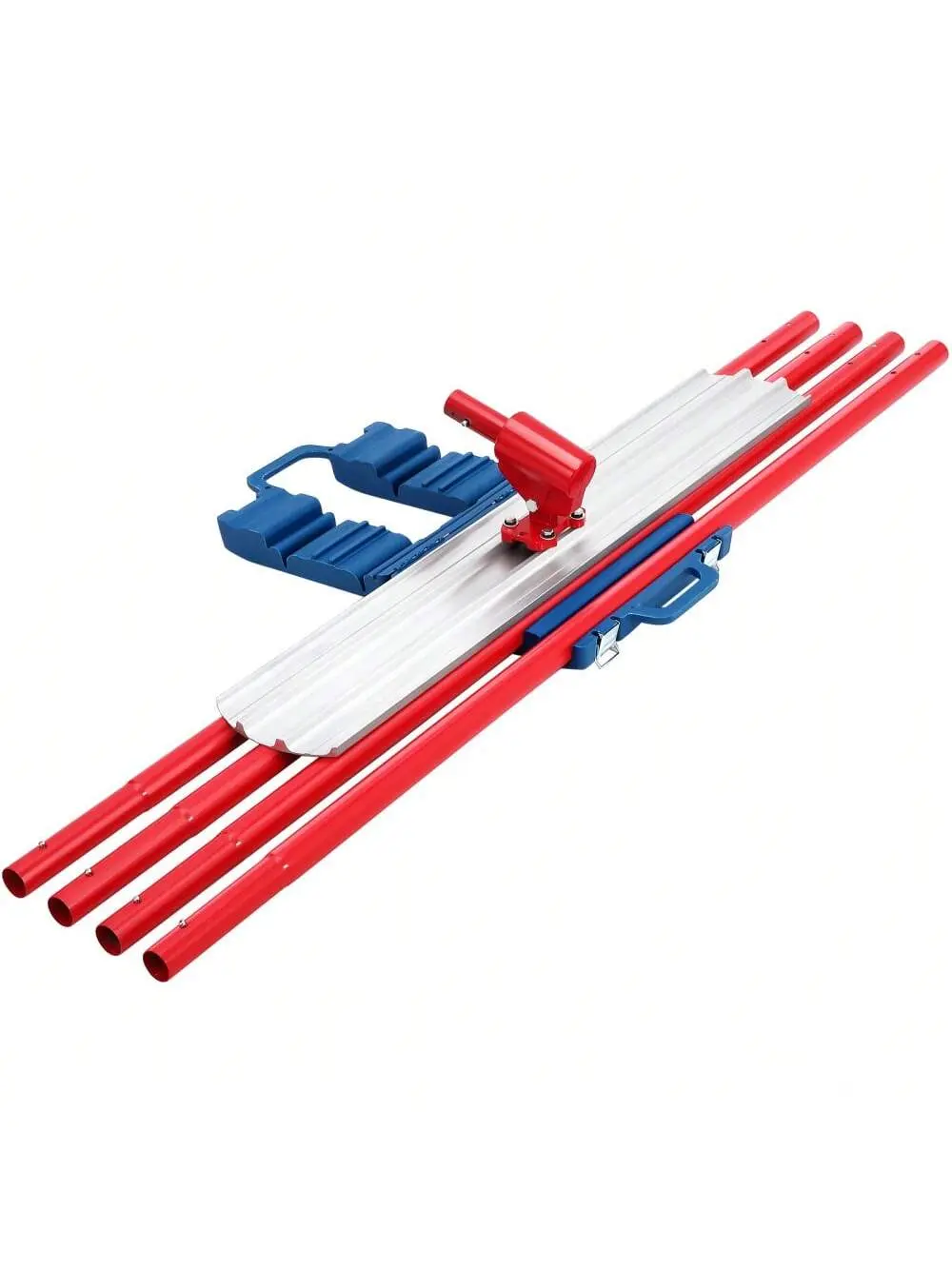Gaomon Heavy Duty Magnesium Bull Float Tool Kit Set, 48x8in Round-End Concrete Finishing Trowel with 4 Aluminum Handles, Sturdy Mounting Base, Bracket & Side Plates for Cement Plastering Construction Work