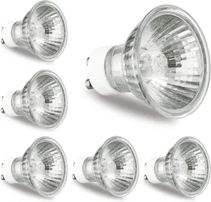 GU10 Bulb 120V 50W Light Bulbs for Candle Warmer Lamp, GU10+C,  with Glass Cover, 2700K Warm White, , Pack of 6