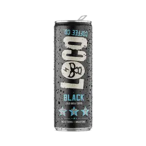 Loco Coffee Black Cold Brew 11 Ounce Can, 12 Count | Zero Sugar, 190mg Caffeine | Gluten Free and Dairy Free | Low Calorie Iced Coffee