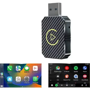 Apple 2-In-1 Wireless Carplay Adapter for iPhone & Android, Bluetooth-compatible Compact Dongle, Carplay Dongle Connectivity, Convert Wired to Wireless Connection, Metal Enclosure