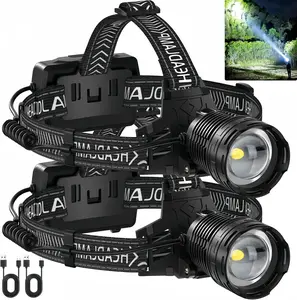 Rechargeable Headlamp(1PCS) , LED Sensor Headlamp, IPX4 Waterproof HXP50 + COB Rechargeable Head-Mounted Flashlight, Designed for Outdoor Activities Like Camping, Fishing, Riding, And Climbing.
