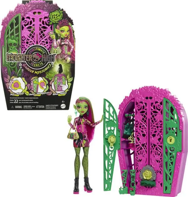 Monster High Skulltimate Secrets: Garden Mysteries New Venus McFlytrap Doll & Collectible Playset - Model Set with 1 Closet with 2 Doors, Zipper, 125+ Mix-and-Match Outfits, Plant-Inspired Design, Storytime & Storage Features