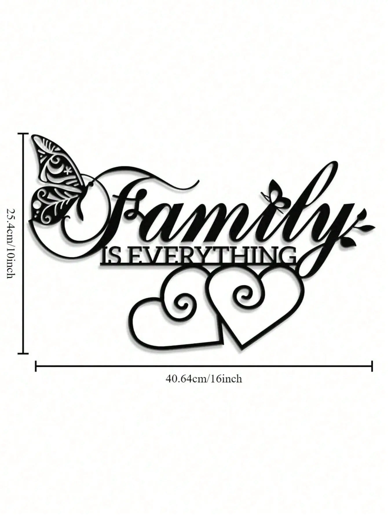 1 Pc Black Metal "Family Is Everything" Wall Art, Minimalist Home Decor, Family Sign For Wall, Inspirational Gifts For Family, Housewarming Gift, Living Room & Dining Room Decor