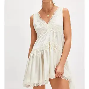 Enchanting and Effortlessly Stylish Sleeveless Ruffled Mini Dress for Chic Summer Days Casual Womenswear Flowy Style Fit Formal（gift）