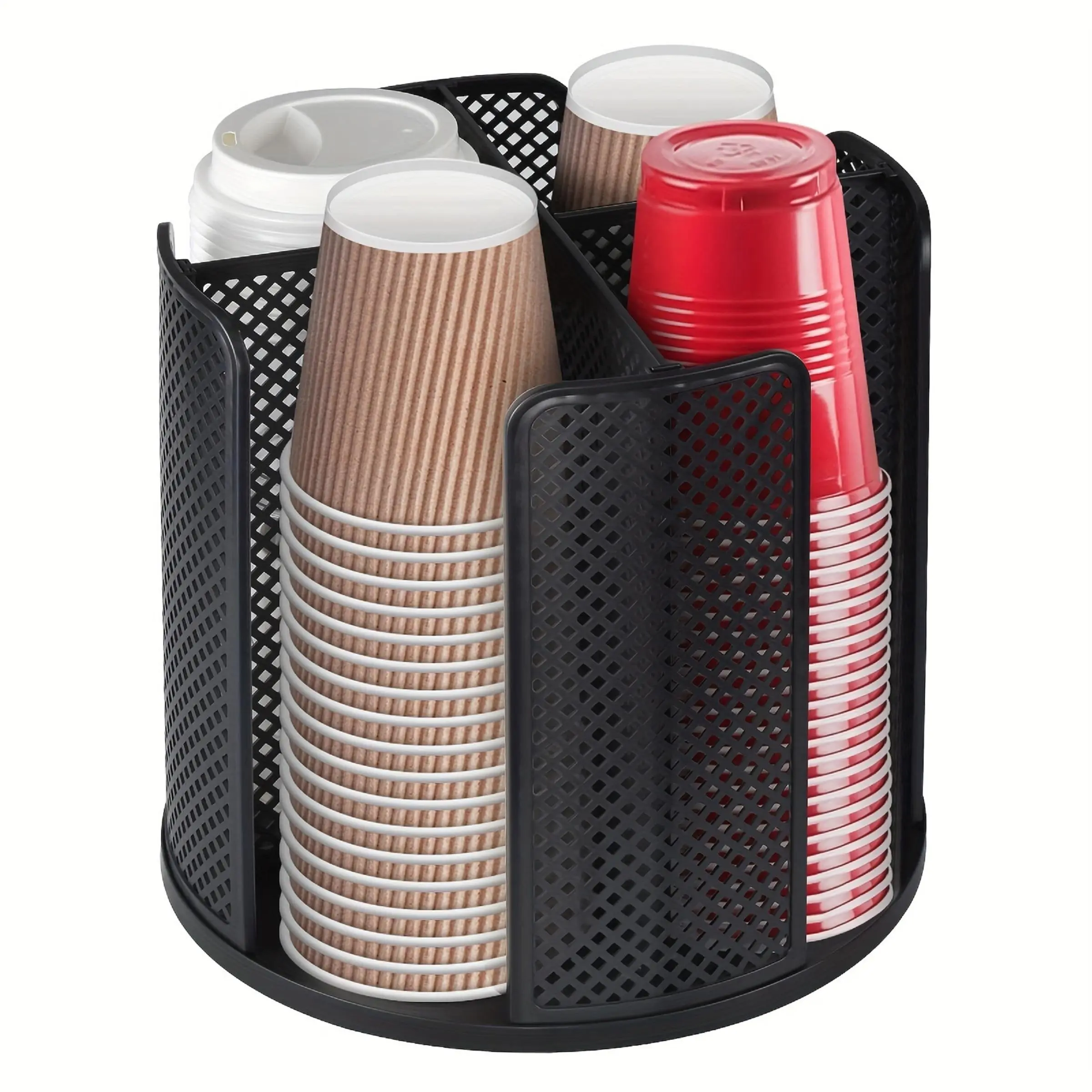 4 Compartment Cup Holder, 1 Count Space Saving Efficient Cup Storage Rack, Cup Organizer for Home Dining Room Office Hotel