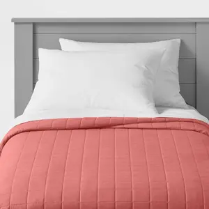 Twin Box Stitch Microfiber Kids' Tent Faded Rose - Pillowfort