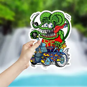1PC Funny Mechanical Green Rat Logo Sticker, Funny Stickers For Stationery, Personal Small Items, Decor