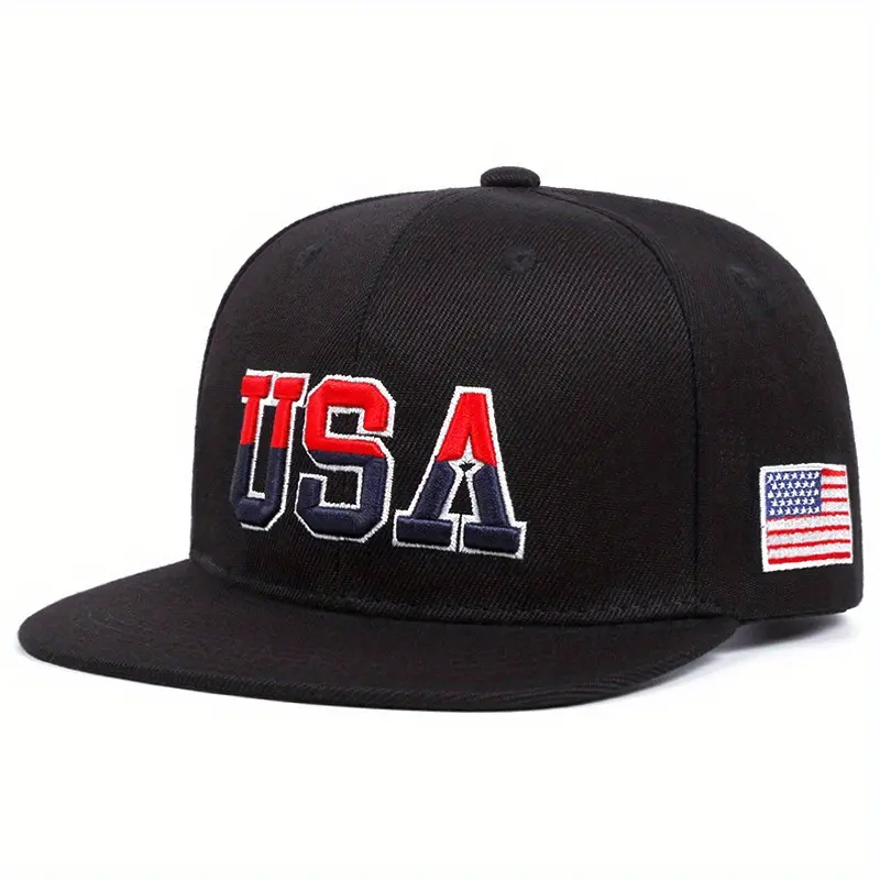 Vintage USA Embroidery Snapback Baseball Cap, Satin Weave Hat for Men and Women, Adjustable Outdoor Sun Visor, Men’s Hats, Visor Hat