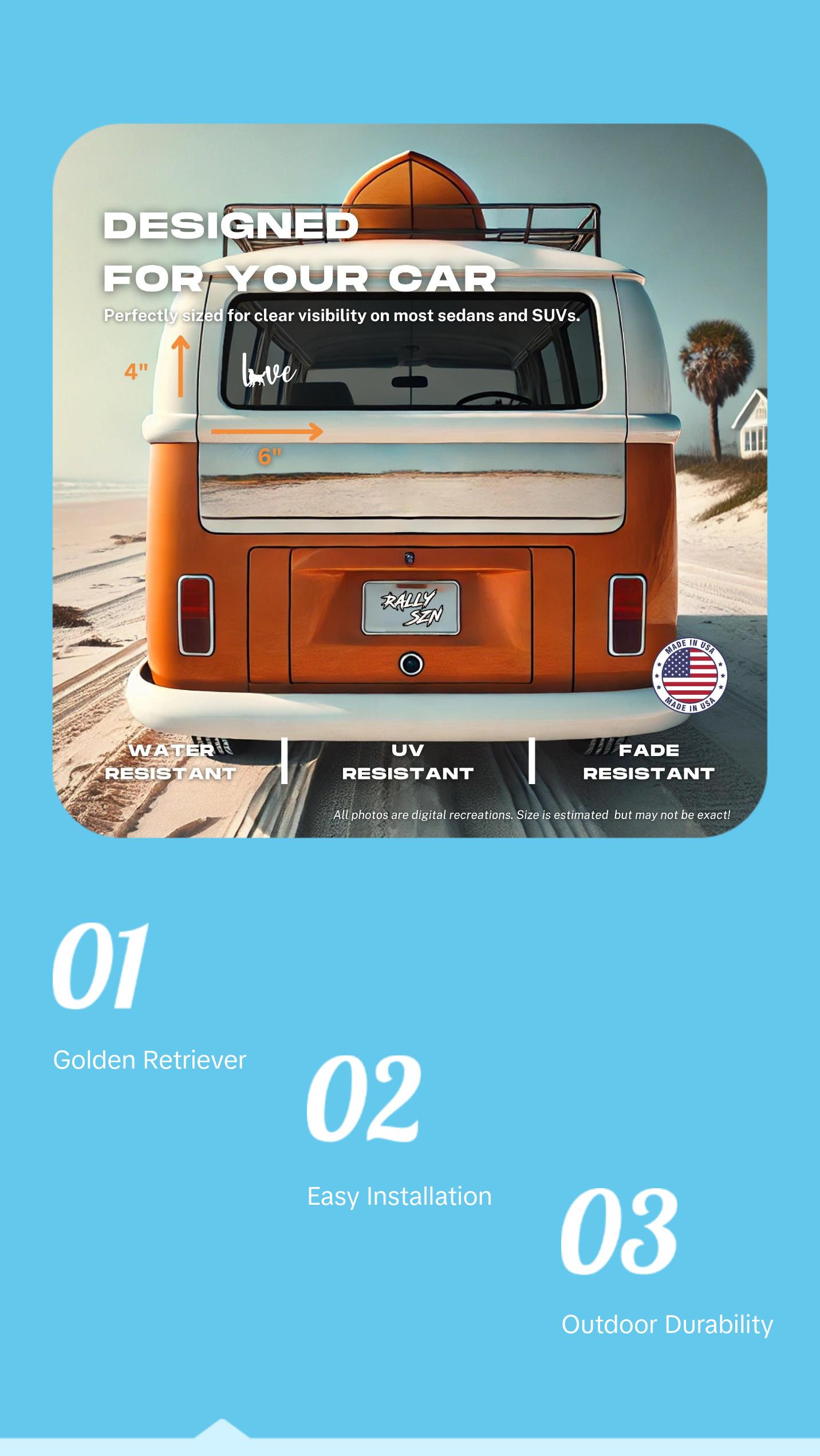 Golden Retriever Love – Pet Car Decal Sticker