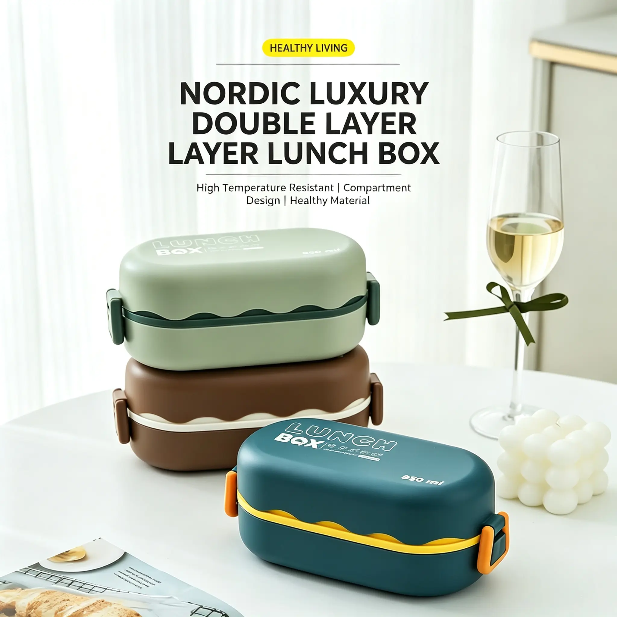 Reusable Lunch Boxes with Matching Cutlery & Tableware Set for Daily Meal Prep Lunch Boxes Tableware