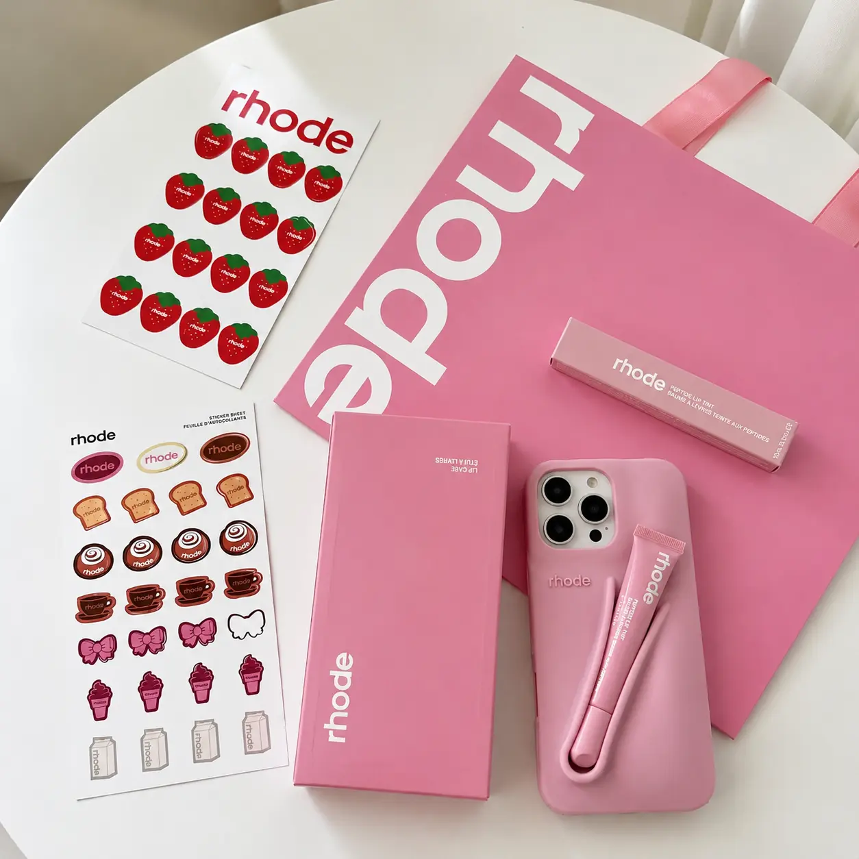 Rhode Phone Case for iPhone 16 15 14 13 12 17 11 Pro Max Plus Lipstick Silicone Toast Espresso Ribbon Box Cover lip gloss slot