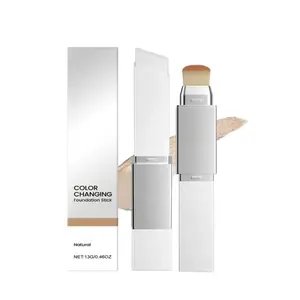 2-In-1 Color-Changing Tinted Foundation Stick - Concealer, Natural Fair Tone, Light Texture, Matte Finish, Stick Form, Suitable for All Skin Types, Daily Makeup Use Flawless Oil Powder Smooth Cosmetic diamond Makeup