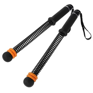 Adjustable Weighted Ropeless Battle Ropes for Home Gym - Portable Cordless Steel Spring Rope with Workout Poster, HIIT & Arm Training Equipment for Men and Women