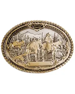 Montana Silversmiths Unisex Horse Pack And Rider Belt Buckle - 61333P