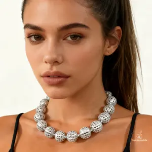 Simple Fashion Personality Trend, Light Luxury Niche Disco Ball Beaded Necklace