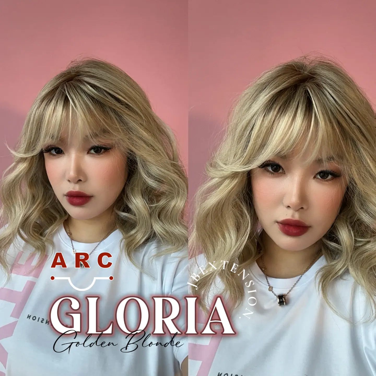 JBEXTENSION 14 Inches Curly Blonde Wig with Bangs Pre-Cut Arc Snowflake Lace Frontlace Glueless Wig GLORIA【BENDY EAR TABS】